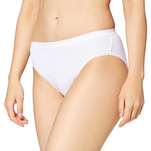 Dim Slip 100% Baumwolle Midi Damen x2, White, L von DIM