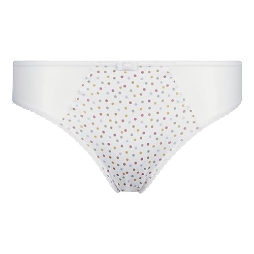 Dim Slip Bio-Baumwolle Generous Weich Damen x1 White with dots 38 von DIM