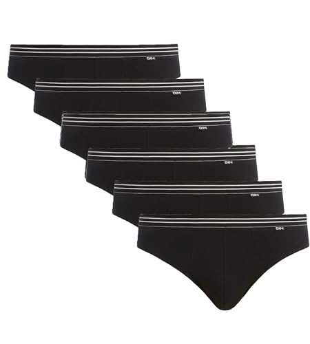 Dim Herren Slip Ecodim Baumwolle Stretch Großes Format x6 Schwarz XL von DIM