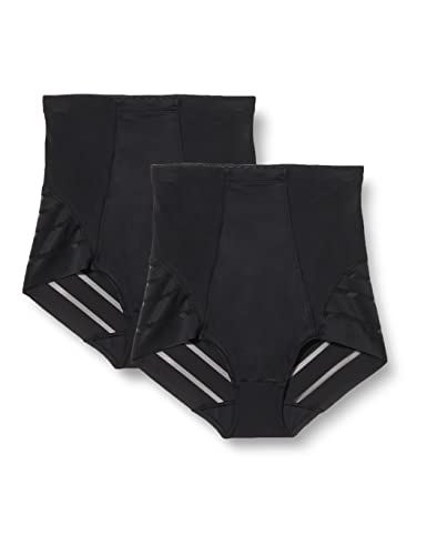 Dim Slip Hohe Taille Diams Control Medium Damen x2, Black, L von DIM