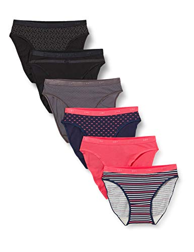 Dim Slip Les Pockets Baumwolle Stretch Baumwolle Multipack Damen x6, Multicolor, L von DIM