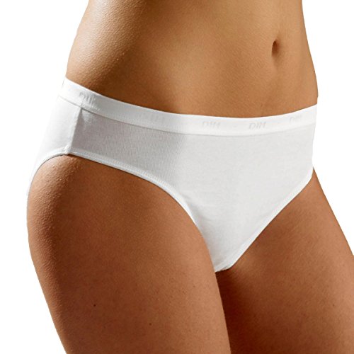 Dim Slip Midi Baumwolle Plus Bio-Baumwolle Damen x2, White, S von DIM