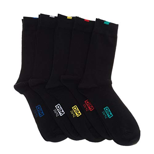 DIM Homme - Socken Ecodim x5 | Verstärkte Fersen & Zehen | Weiche Baumwolle Feinmaschig | Täglicher Komfort. Schwarz 39-42 von Dim