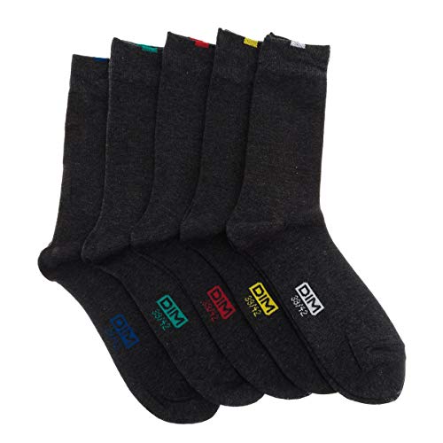 DIM Homme - Socken Ecodim x5 | Verstärkte Fersen & Zehen | Weiche Baumwolle Feinmaschig | Täglicher Komfort. Mittelgrau 39-42 von Dim
