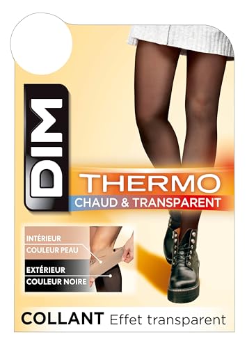 Dim Strumpfhose Doppellagige Thermostrumpfhose Transparenten 50 DEN x1, Black, L-XL von DIM