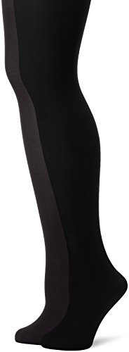 Dim Damen Strumpfhose Comfort Opaque Velouté x2 Schwarz/Kohlegrau L-XL von DIM