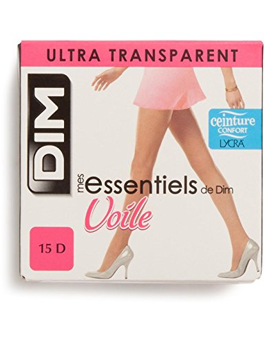 DIM Damen-Strumpfhose Mes Essentiels 15D x1 | Transparenter Schleier | Lycra-Komfortbund | Integrierte Panty | Sublimierter Bein-Effekt Schwarz S von Dim