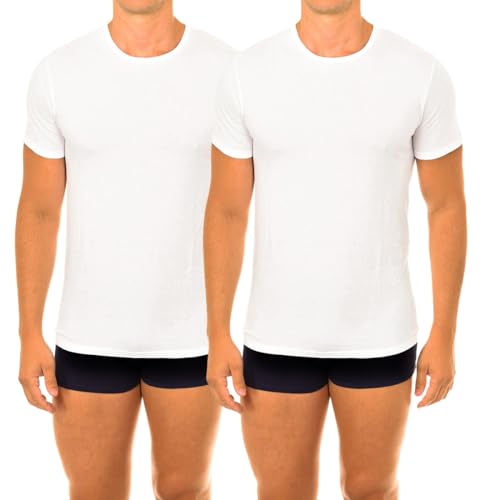 Dim T-Shirt Low Cost Ecodim 100% Baumwolle Herren x2, White, L von DIM