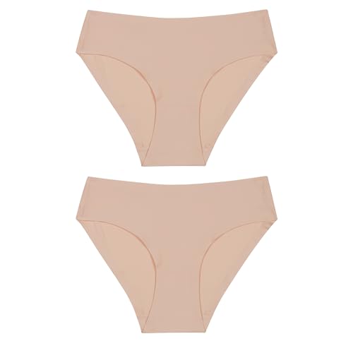 Dim Unsichtbarer Slip für Mädchen Nahtlos x2 | Weiche Mikrofaser | Unsichtbare Verarbeitung | Ultra Komfortabel Nude 12 Jahre von DIM