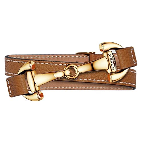 DIMACCI ARMBAND - ALBA (Cognac + Vergoldet) von DIMACCI