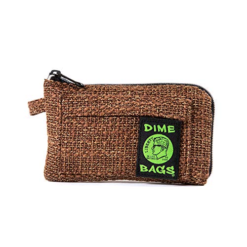 DIME BAGS Gepolsterte Tasche – geruchsdichte Schutzhülle mit gepolsterter Innenseite, strapazierfähiges Hanf-Polyestergewebe, robuste Reißverschlüsse und austauschbarer Aufnäher, Reise und von DIME BAGS