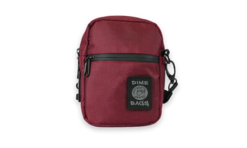 DIME BAGS Geruchsversiegelnde Umhängetasche mit Schloss, duftblockierender Kohlefilter-Reisepack, abschließbare Schultertasche (Der Knopf), Ochsenblut (Oxblood), 1 von DIME BAGS