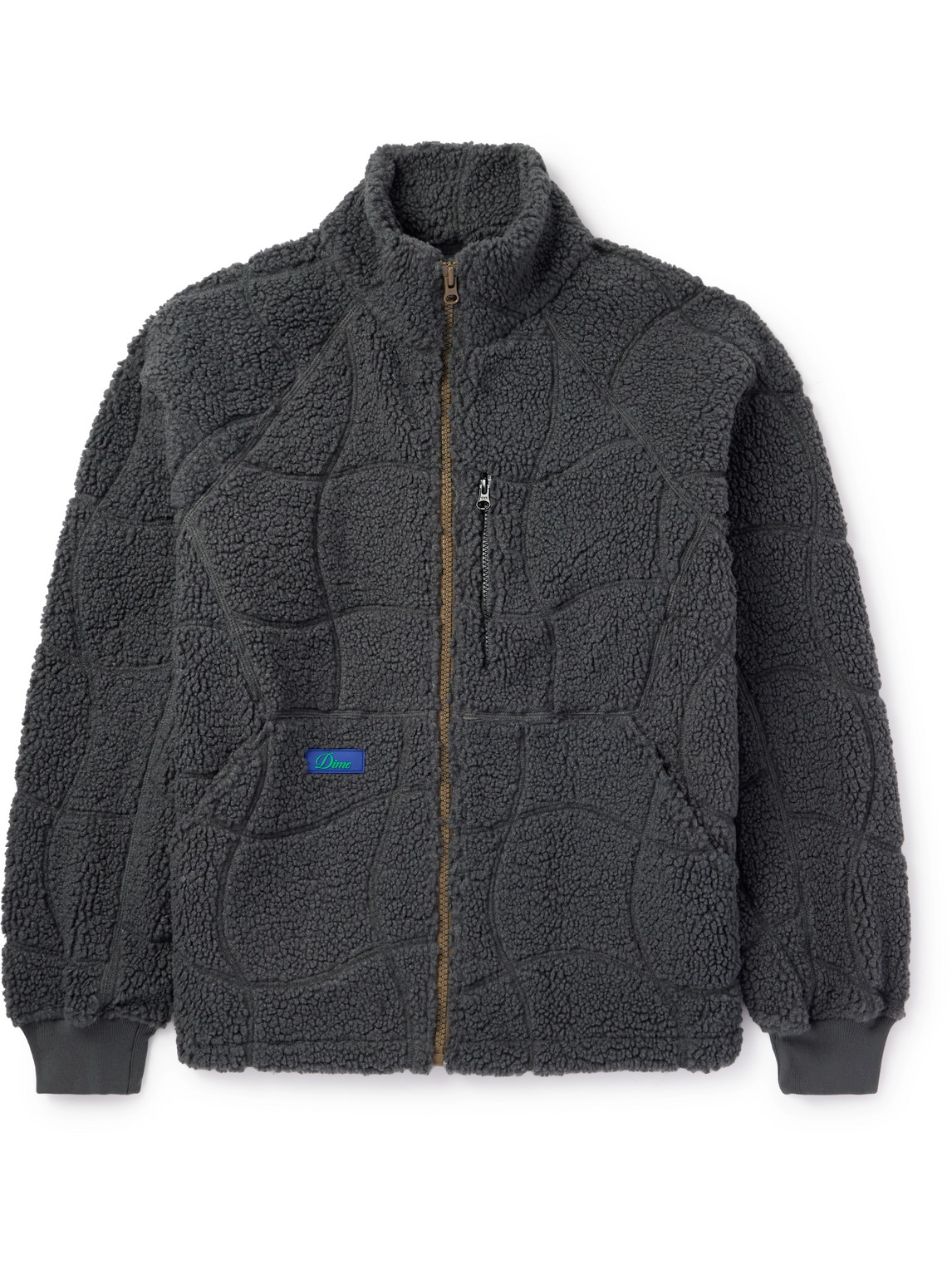 DIME - Coverstitch Logo-Appliquéd Fleece Jacket - Men - Gray - M von DIME