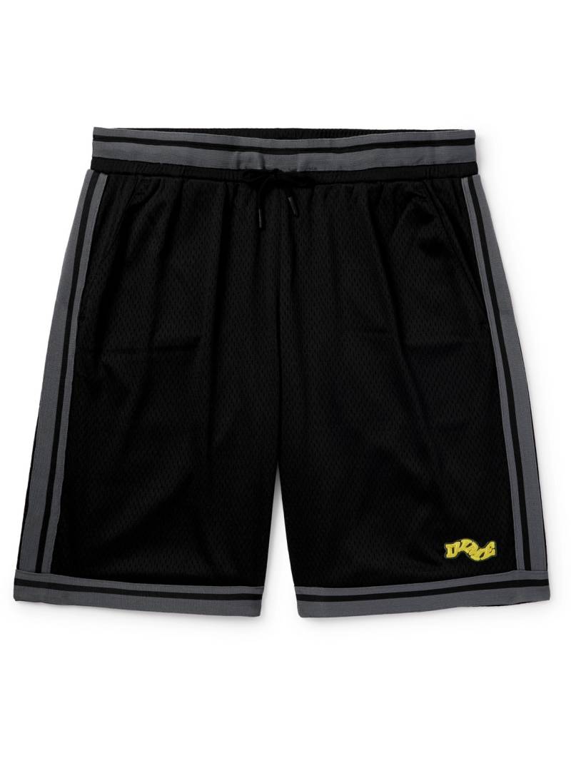 DIME - League Straight-Leg Webbing-Trimmed Mesh Drawstring Shorts - Men - Black - M von DIME