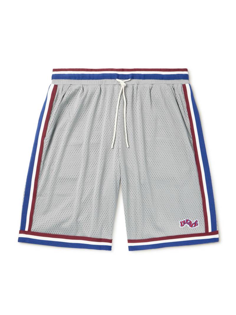 DIME - League Straight-Leg Webbing-Trimmed Mesh Drawstring Shorts - Men - Gray - M von DIME