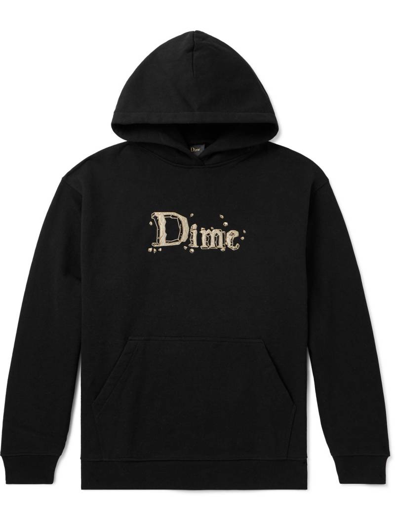 DIME - Logo-Embroidered Cotton-Jersey Hoodie - Men - Black - XXL von DIME
