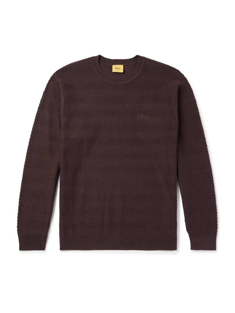 DIME - Logo-Embroidered Ribbed-Knit Sweater - Men - Brown - L von DIME