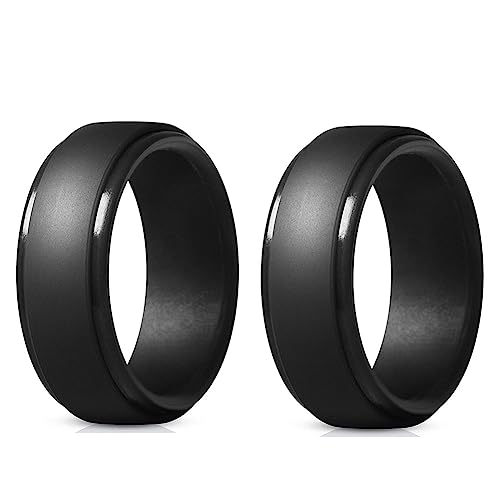 DINESA 8 mm Beliebte MäNner Silikon Coole Ringe Frauen Silikon Ehering Umweltfreundlicher Outdoor-Sportring 2 StüCk 8 von DINESA