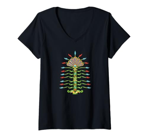 Damen Anunnaki Baum des Lebens - Babylonisch T-Shirt mit V-Ausschnitt Damen Anunnaki Baum des Lebens - Babylonisch T-Shirt mit V-Ausschnitt von DINGIR ENKI