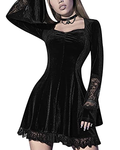 Gothic-Kleid in Übergröße, alternative Kleidung, Gothic-Stil, Hexe, Punk-Kleid, Lolita-Kleid, 1-schwarz, XL Gothic-Kleid in Übergröße, alternative Kleidung, Gothic-Stil, Hexe, Punk-Kleid, Lolita-Kleid, 1-schwarz, XL von DINGJIUYAN