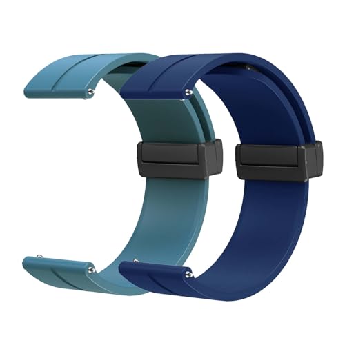 DINGK Silikon Uhrenarmbänder 20mm 22mm Armband Magnetischer Faltschließe 18mm 19mm Silikon Sport Schnellverschluss Ersatzarmband 12mm 14mm 16mm Silikonarmband 2 Stück (12mm,D) von DINGK