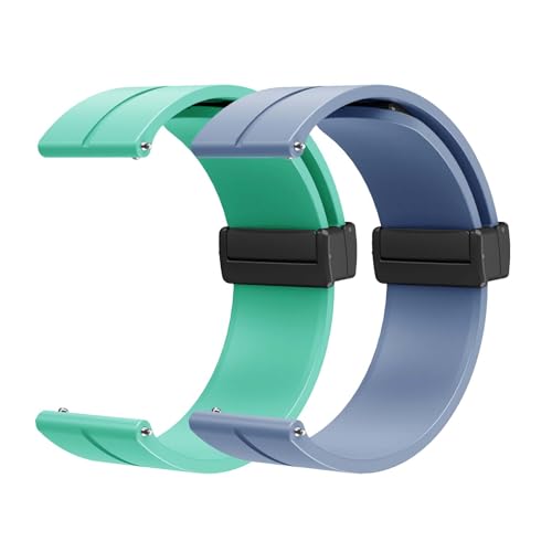 DINGK Silikon Uhrenarmbänder 20mm 22mm Armband Magnetischer Faltschließe 18mm 19mm Silikon Sport Schnellverschluss Ersatzarmband 12mm 14mm 16mm Silikonarmband 2 Stück (16mm,A) von DINGK