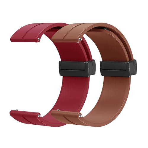 DINGK Silikon Uhrenarmbänder 20mm 22mm Armband Magnetischer Faltschließe 18mm 19mm Silikon Sport Schnellverschluss Ersatzarmband 12mm 14mm 16mm Silikonarmband 2 Stück (19mm,G) von DINGK