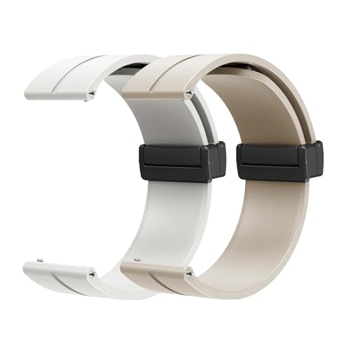 DINGK Silikon Uhrenarmbänder 20mm 22mm Armband Magnetischer Faltschließe 18mm 19mm Silikon Sport Schnellverschluss Ersatzarmband 12mm 14mm 16mm Silikonarmband 2 Stück (20mm,B) von DINGK