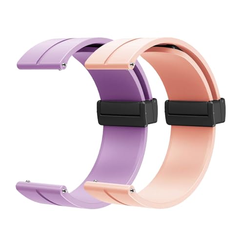 DINGK Silikon Uhrenarmbänder 20mm 22mm Armband Magnetischer Faltschließe 18mm 19mm Silikon Sport Schnellverschluss Ersatzarmband 12mm 14mm 16mm Silikonarmband 2 Stück (20mm,C) von DINGK