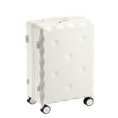 DINGYanK Koffer Gepäck 20-Zoll-Boarding-Koffer for Männer und Frauen Kleiner Leichter Koffer Leiser Koffer Koffer Suitcase (Color : White, Size : 20in) von DINGYanK