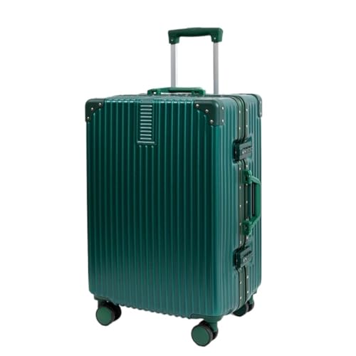 DINGYanL Trolley-Koffer Aluminiumrahmen-Koffer 20 Zoll for Männer und Frauen Trolley-Koffer for Männer 24 Zoll Koffer Passwortfeld Reisekoffer (Color : Green, Size : 20in) von DINGYanL