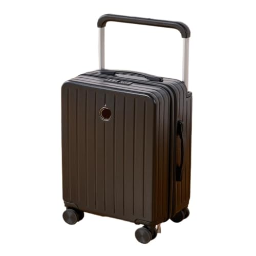 DINGYanL Trolley-Koffer Breites Trolley-Gepäck for Herren und Damen, 20-Zoll-Boarding-Koffer, Neue geräuschlose Universal-Radgepäck-Codebox Reisekoffer (Color : Black, Size : 20in) von DINGYanL