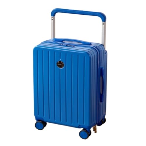 DINGYanL Trolley-Koffer Breites Trolley-Gepäck for Herren und Damen, 20-Zoll-Boarding-Koffer, Neue geräuschlose Universal-Radgepäck-Codebox Reisekoffer (Color : Blue, Size : 22in) von DINGYanL