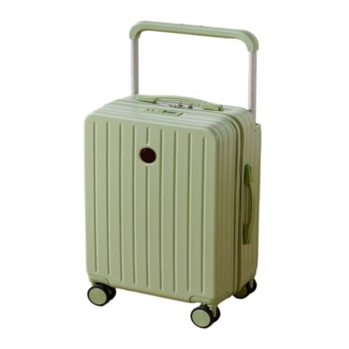 DINGYanL Trolley-Koffer Breites Trolley-Gepäck for Herren und Damen, 20-Zoll-Boarding-Koffer, Neue geräuschlose Universal-Radgepäck-Codebox Reisekoffer (Color : Green, Size : 20in) von DINGYanL