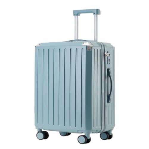 DINGYanL Trolley-Koffer Gepäck Neue Herren- Und Damenkoffer, Wiederaufladbare Boarding-Trolley-Koffer, Ultraleichte Passwort-Koffer Reisekoffer (Color : Blue, Size : 22in) von DINGYanL