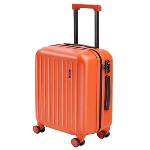 DINGYanL Trolley-Koffer Gepäck Trolley Koffer Damen 20 Zoll Herren Koffer 24 Zoll Zollschloss Passwort Gepäck Ledertasche Reisekoffer (Color : Orange, Size : 20in) von DINGYanL