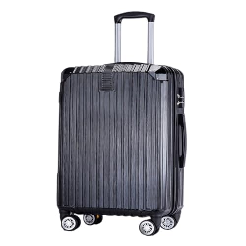 DINGYanL Trolley-Koffer Gepäckkoffer for Männer und Frauen, 20 Zoll, Neuer Reißverschluss, geräuschlos, Universal-Rollenwagen, Gepäckcode-Box Reisekoffer (Color : Black, Size : 24in) von DINGYanL