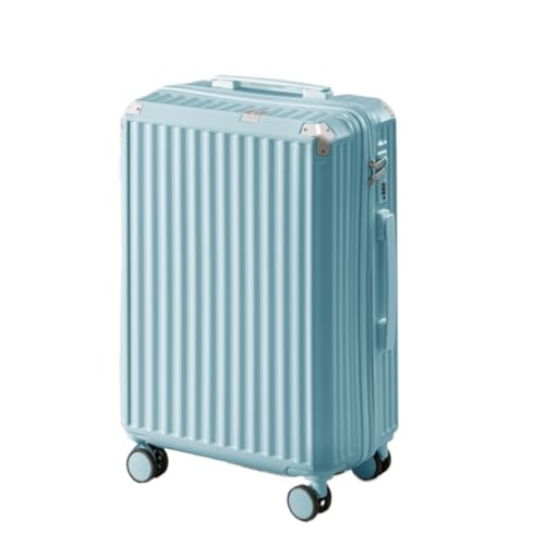 DINGYanL Trolley-Koffer Gepäckkoffer for Männer und Frauen, 20 Zoll, Neuer Reißverschluss, geräuschlos, Universal-Rollenwagen, Gepäckcode-Box Reisekoffer (Color : Blue, Size : 20IN) von DINGYanL