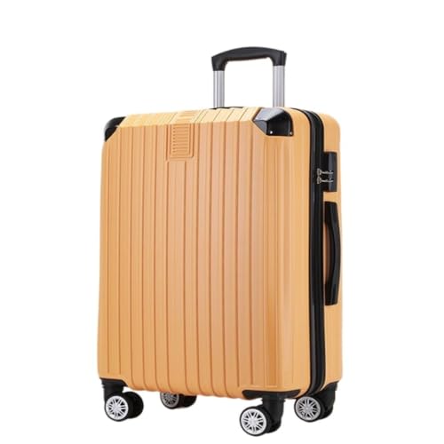 DINGYanL Trolley-Koffer Gepäckkoffer for Männer und Frauen, 20 Zoll, Neuer Reißverschluss, geräuschlos, Universal-Rollenwagen, Gepäckcode-Box Reisekoffer (Color : Yellow, Size : 20in) von DINGYanL