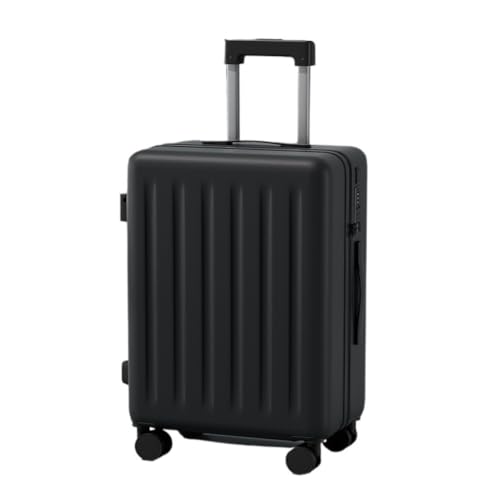 DINGYanL Trolley-Koffer Multifunktionaler Koffer, Damen-Trolley, Leise Und Langlebig, Passwort-Box, Herren-Koffer, 20 Zoll Reisekoffer (Color : Black, Size : 20in) von DINGYanL