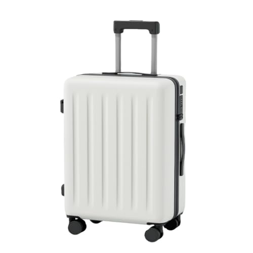 DINGYanL Trolley-Koffer Multifunktionaler Koffer, Damen-Trolley, Leise Und Langlebig, Passwort-Box, Herren-Koffer, 20 Zoll Reisekoffer (Color : White, Size : 26in) von DINGYanL