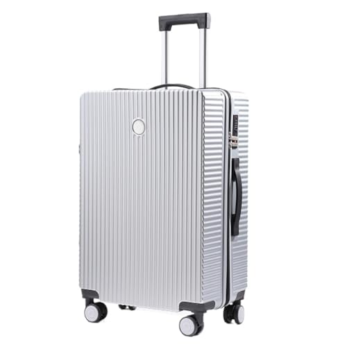 DINGYanL Trolley-Koffer Neuer Koffer, Kleiner Leichter Trolley-Koffer for Männer Und Frauen, Koffer-Passwort-Box 20 Zoll 24 Zoll Reisekoffer (Color : Silver, Size : 24in) von DINGYanL