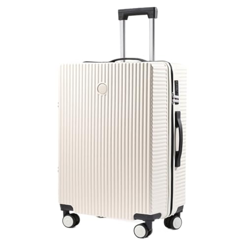 DINGYanL Trolley-Koffer Neuer Koffer, Kleiner Leichter Trolley-Koffer for Männer Und Frauen, Koffer-Passwort-Box 20 Zoll 24 Zoll Reisekoffer (Color : White, Size : 22in) von DINGYanL