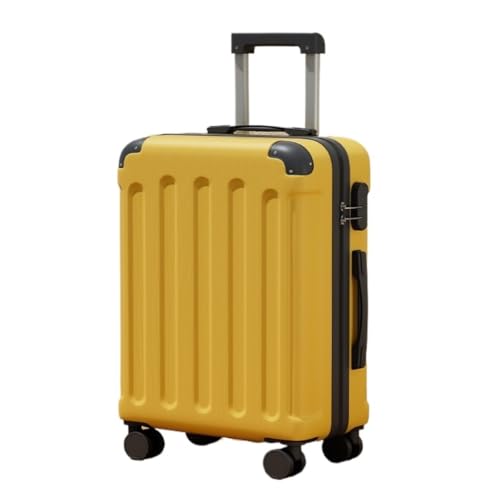 DINGYanL Trolley-Koffer Passwort Boarding Koffer Trolley Koffer Koffer Tasche Männer Und Frauen Universal Rad 22 Zoll Langlebig Reisekoffer (Color : Yellow, Size : 20in) von DINGYanL