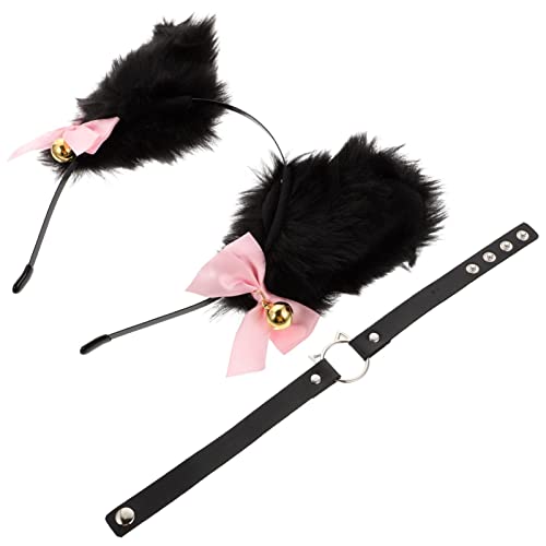 DINHEAROM Katzenohren Haarband Satz mit Dekoratives Cosplay Zubehör für Partykostüme Haarband für Leicht und Tragbar für Festivals und Selbstporträts von DINHEAROM