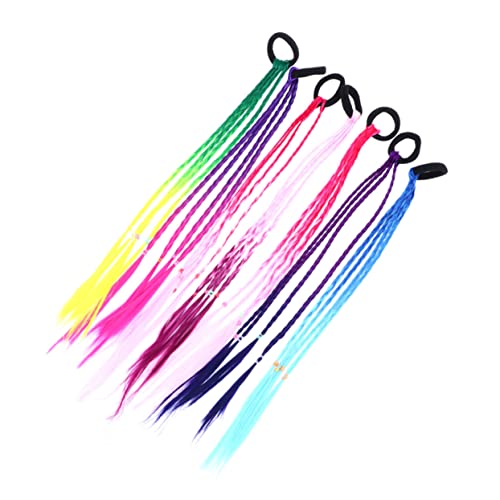 DINHEAROM Bunte Haargummis 6 Stück für Mädchen Geflochtene Haarseile Elastische Haarseile für Kinder Zubehör für Zöpfe und Frisuren für Kostüme und Aufführungen von DINHEAROM