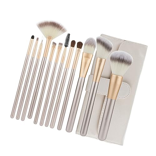 DINHEAROM 1 Satz Teiliges Make Up Pinsel Set Reisweiß Professionelles Kosmetikpinsel Set mit Blush Lidschatten Wimpernbürste und Holzgriff für Salon und Zuhause von DINHEAROM