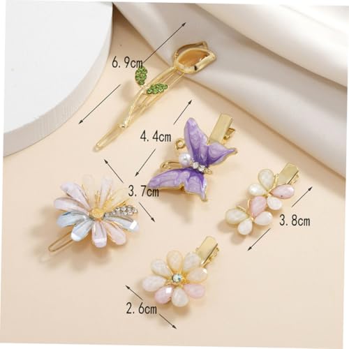 DINHEAROM 10 Stück Teiliges Damen Haarspangen mit Kristallblumen und Schmetterlingen Metall Haarschmuck für Frauen und Mädchen Eleganter Haarklammer Schmuck für Alltag Party und Dating von DINHEAROM