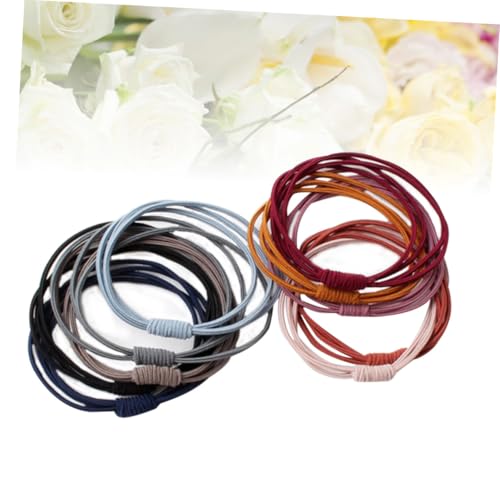 DINHEAROM 10 Stück Teiliges Haargummi Elastisch Haarschmuck für Mädchen Damen Vielseitige Bunte Haarbänder Stark Haltende Pferdeschwanzhalter Bequem und Modisch für Alltag Zufällige Farbe von DINHEAROM