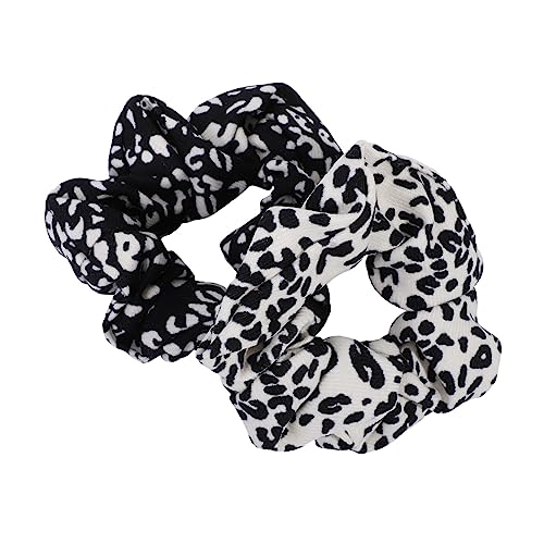 DINHEAROM Haarband Leopardenmuster 2 Stück Elastisches Haarseil für Mädchen Modisches Haargummi für Pferdeschwanz Haarschmuck von DINHEAROM